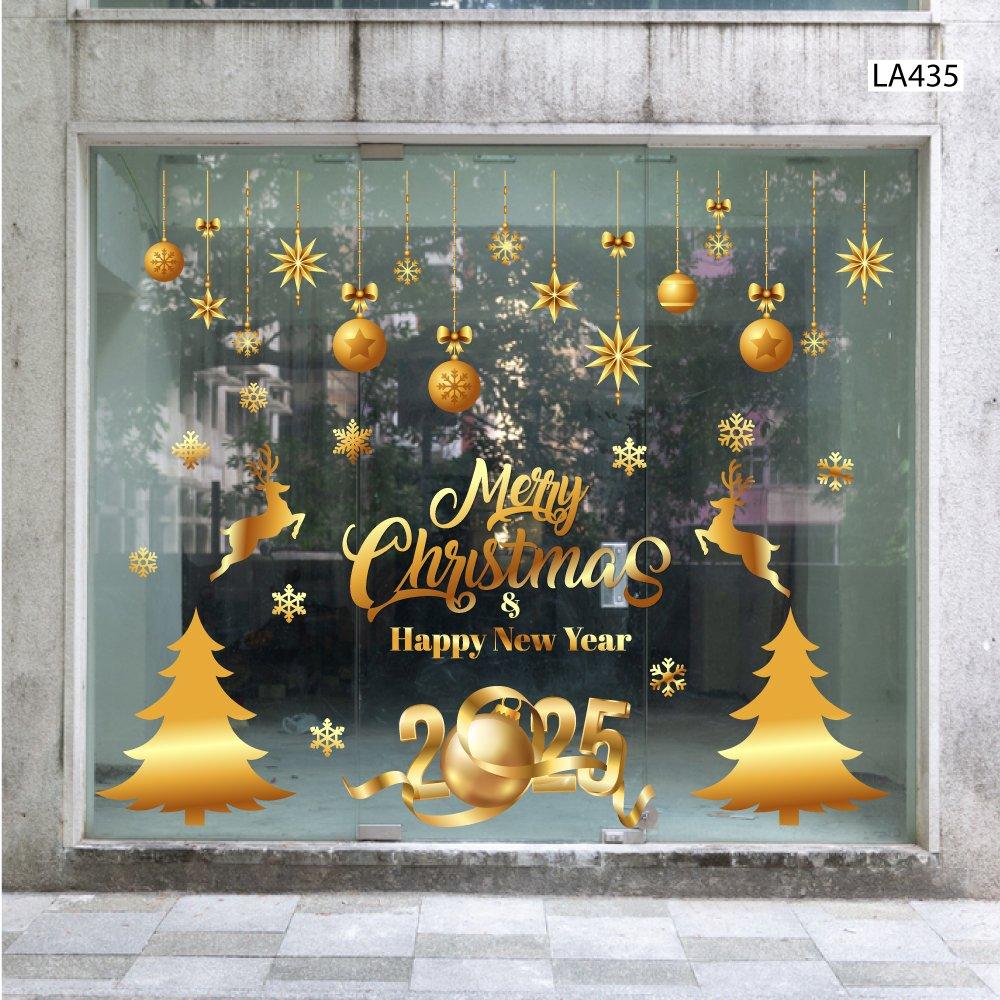 Combo Decal Trang Trí Noel Merry Christmas And Happy New Year 2025