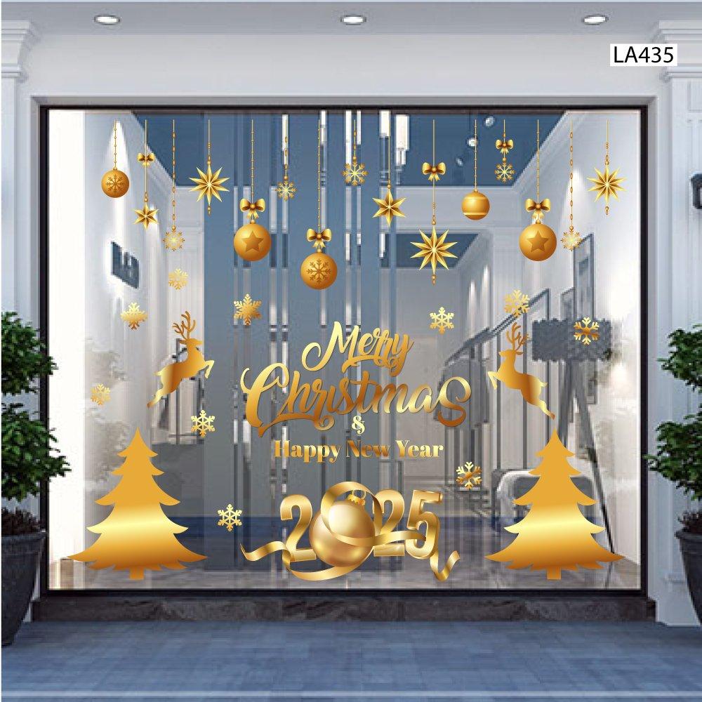 Combo Decal Trang Trí Noel Merry Christmas And Happy New Year 2025