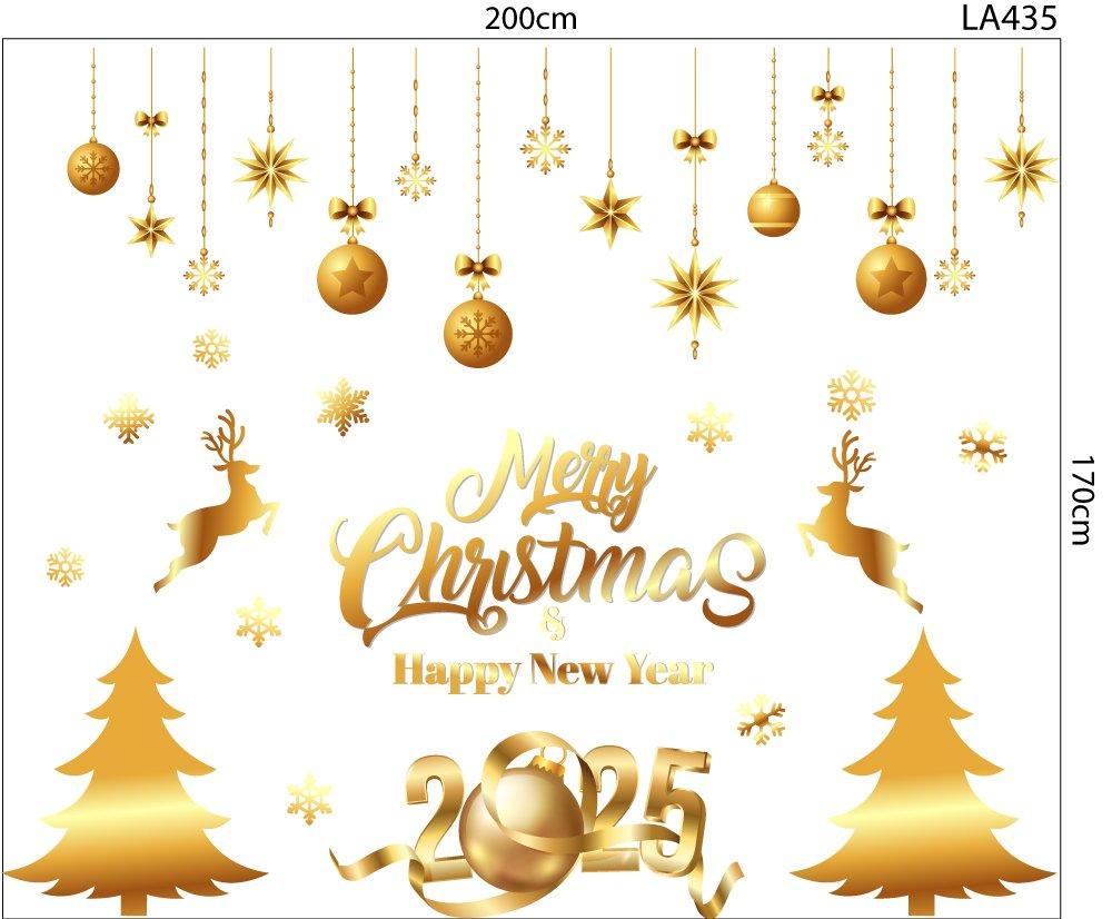 Combo Decal Trang Trí Noel Merry Christmas And Happy New Year 2025