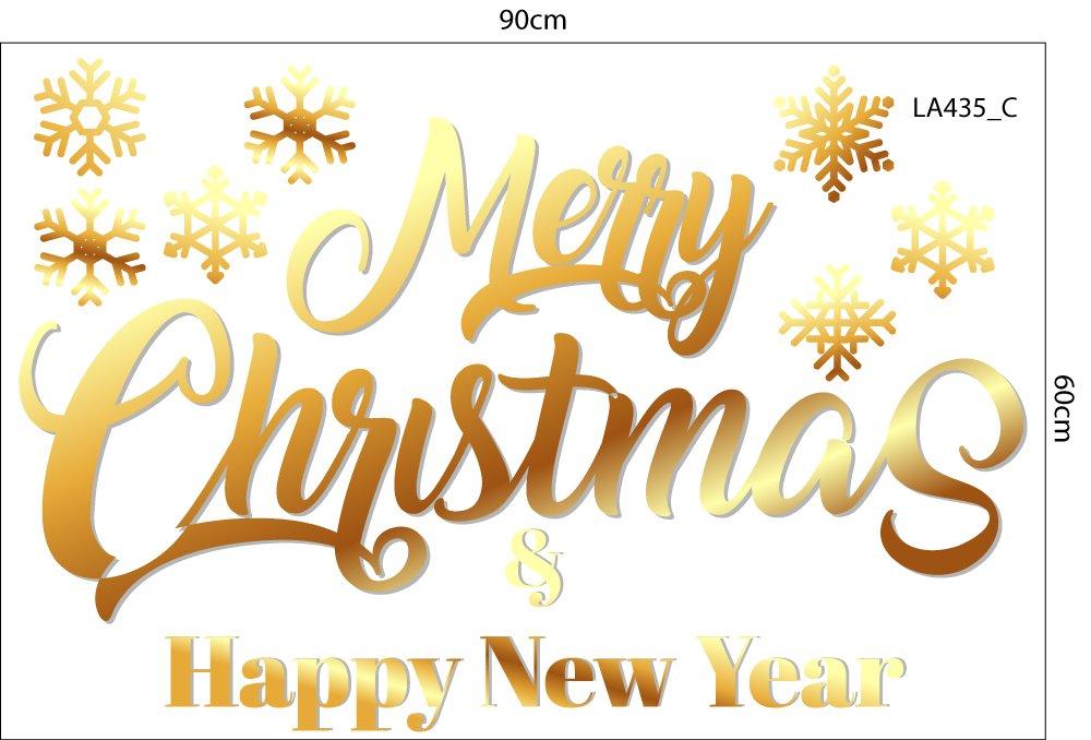 Combo Decal Trang Trí Noel Merry Christmas And Happy New Year 2025