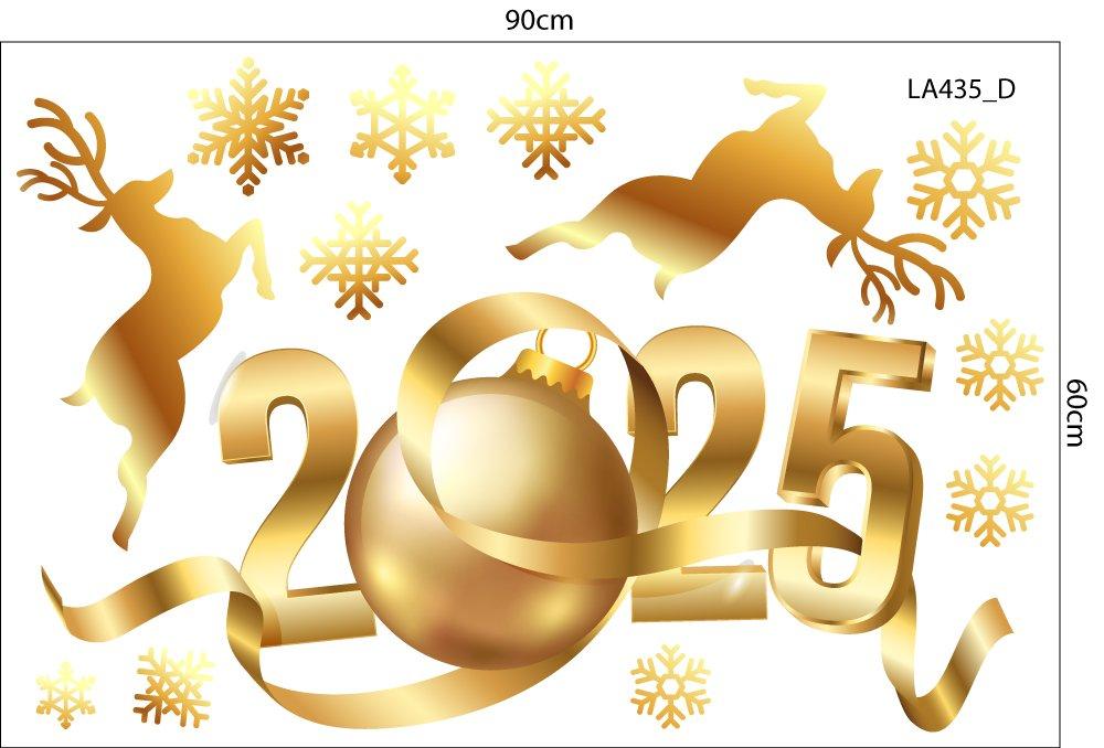 Combo Decal Trang Trí Noel Merry Christmas And Happy New Year 2025