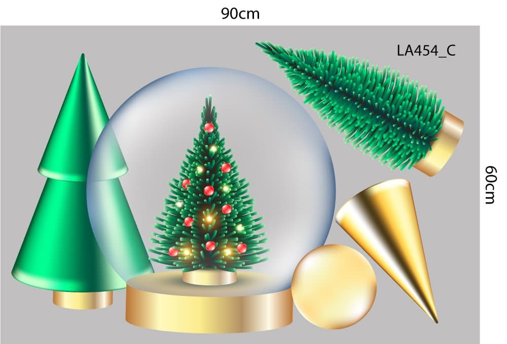 Combo Decal Trang Trí Noel Túi Quà Và Cây Thông Xanh 2025