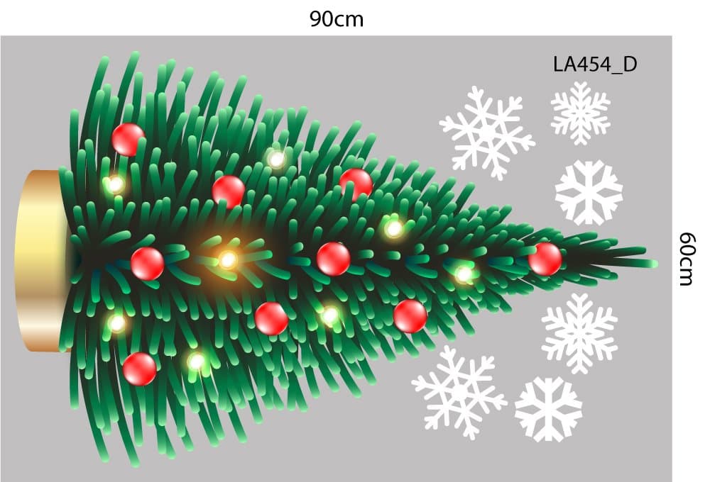 Combo Decal Trang Trí Noel Túi Quà Và Cây Thông Xanh 2025