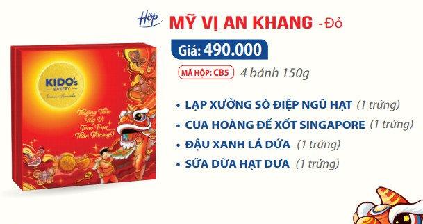 Hộp 4 Bánh Trung Thu Kido Mỹ Vị An Khang Đỏ (CB5)