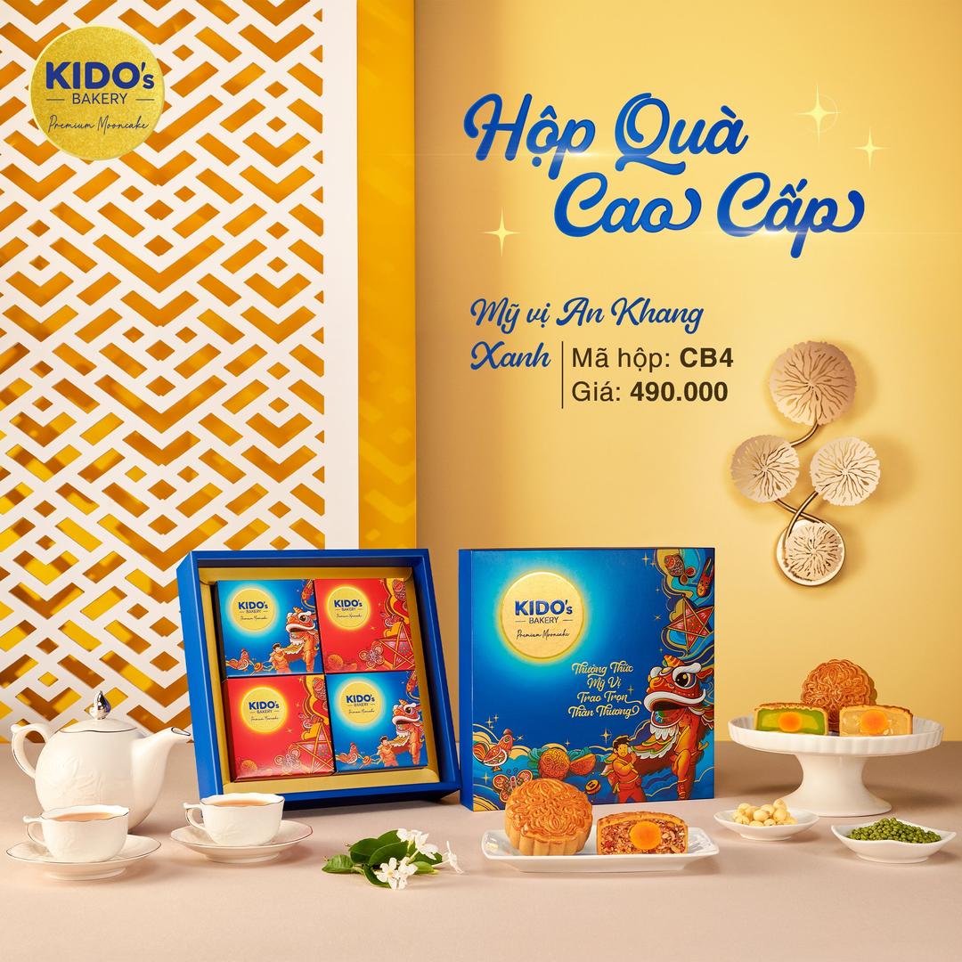 Hộp 4 Bánh Trung Thu Kido Mỹ Vị An Khang Xanh (CB4)