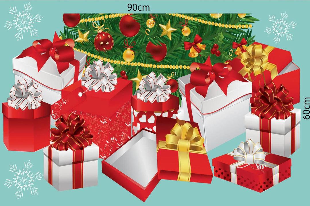 Decal dán tường combo ông già noel và cây thông xanh 5