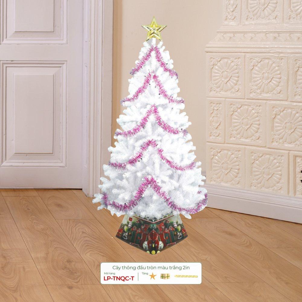 Cây thông noel màu trắng đầu tròn 2 inch