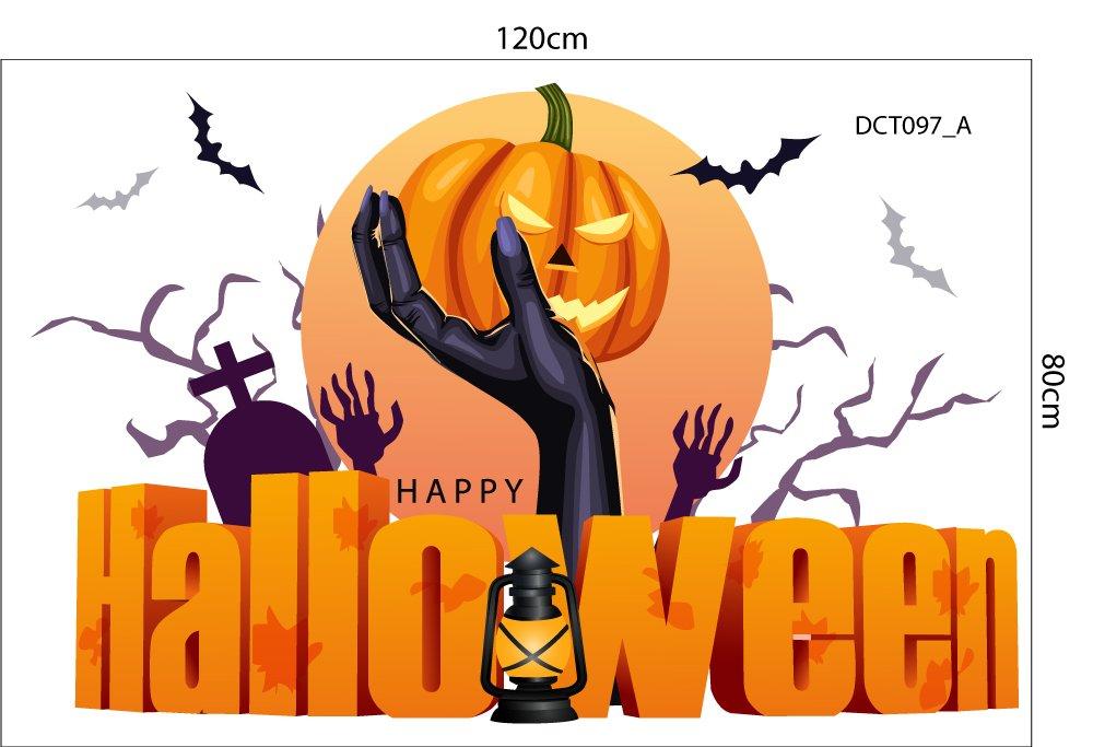 Combo Decal Trang Trí Halloween Bá Tước Dracula Và Xác Sống Hài Hước