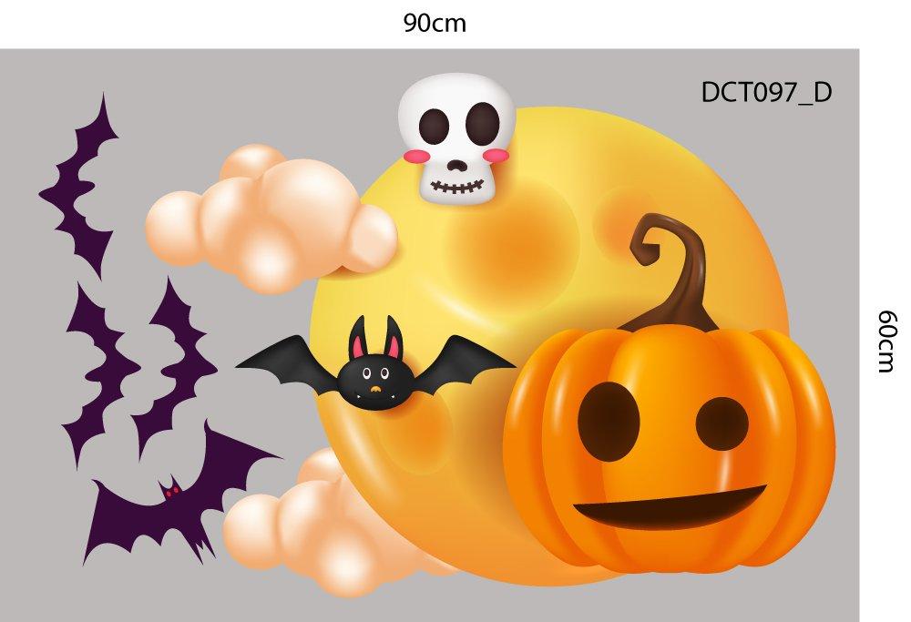 Combo Decal Trang Trí Halloween Bá Tước Dracula Và Xác Sống Hài Hước