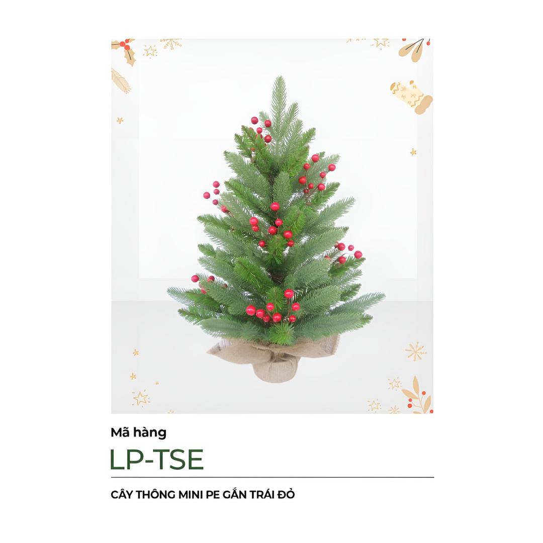 Cây Thông Noel Mini PE Gắn Trái Đỏ