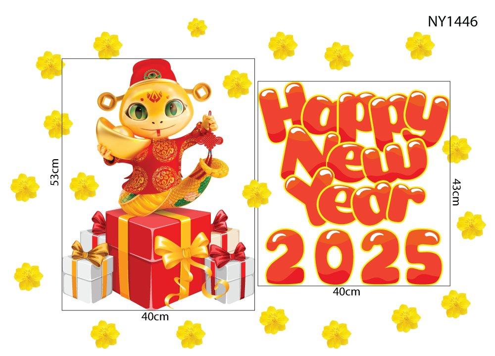 Decal Trang Trí Tết Ất Tỵ Phát Tài 2025