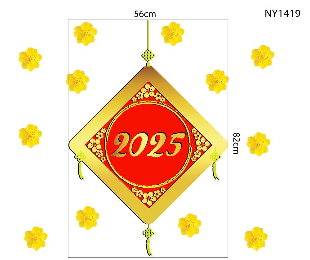 Decal trang trí tết mừng năm mới 2025