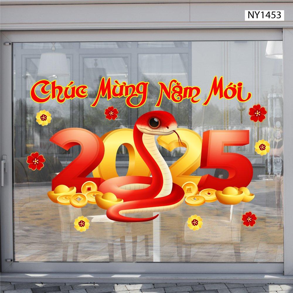 Decal trang trí tết dây treo tài lộc và đồng tiền may mắn 2025