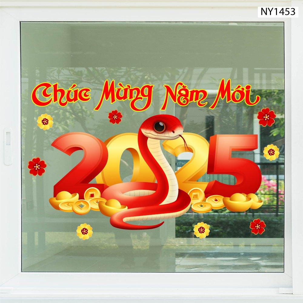 Decal trang trí tết dây treo tài lộc và đồng tiền may mắn 2025