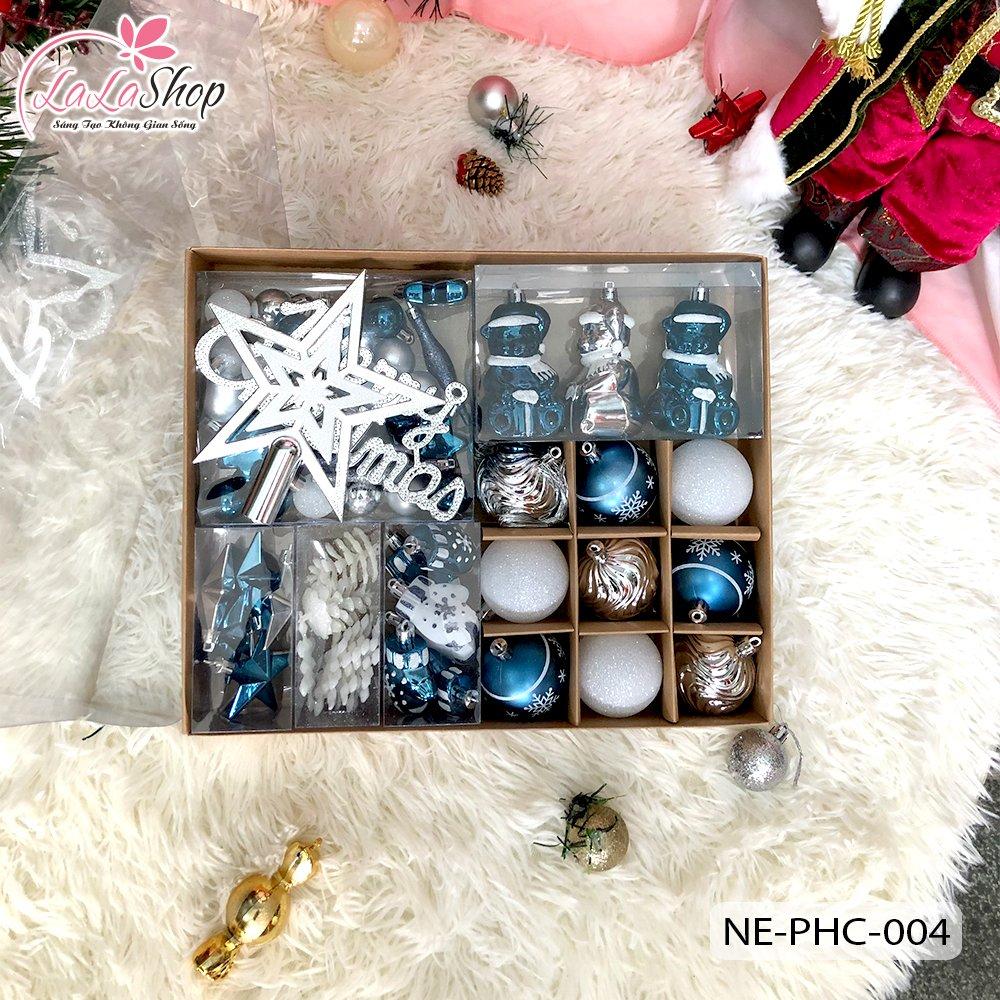 Đồ trang trí noel hộp quả châu ngôi sao nhiều họa tiết