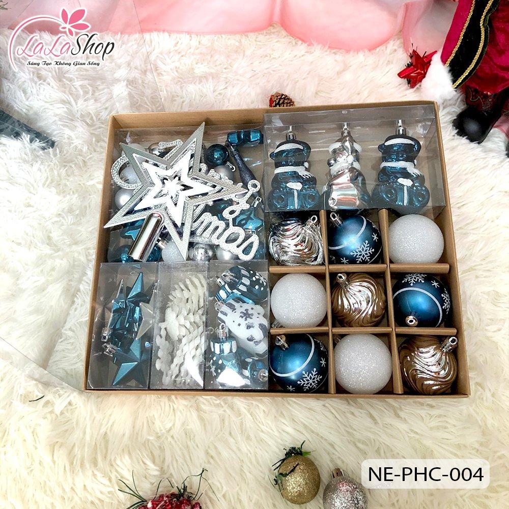 Đồ trang trí noel hộp quả châu ngôi sao nhiều họa tiết