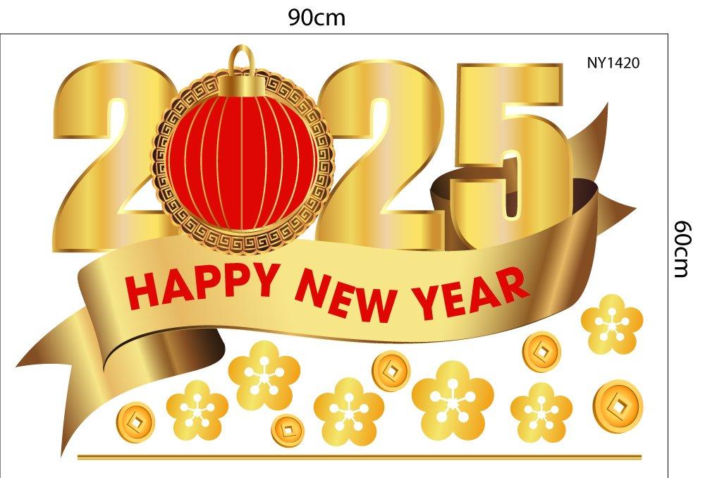 Combo Decal Trang Trí Tết Ất Tỵ Mừng Đón Xuân 2025