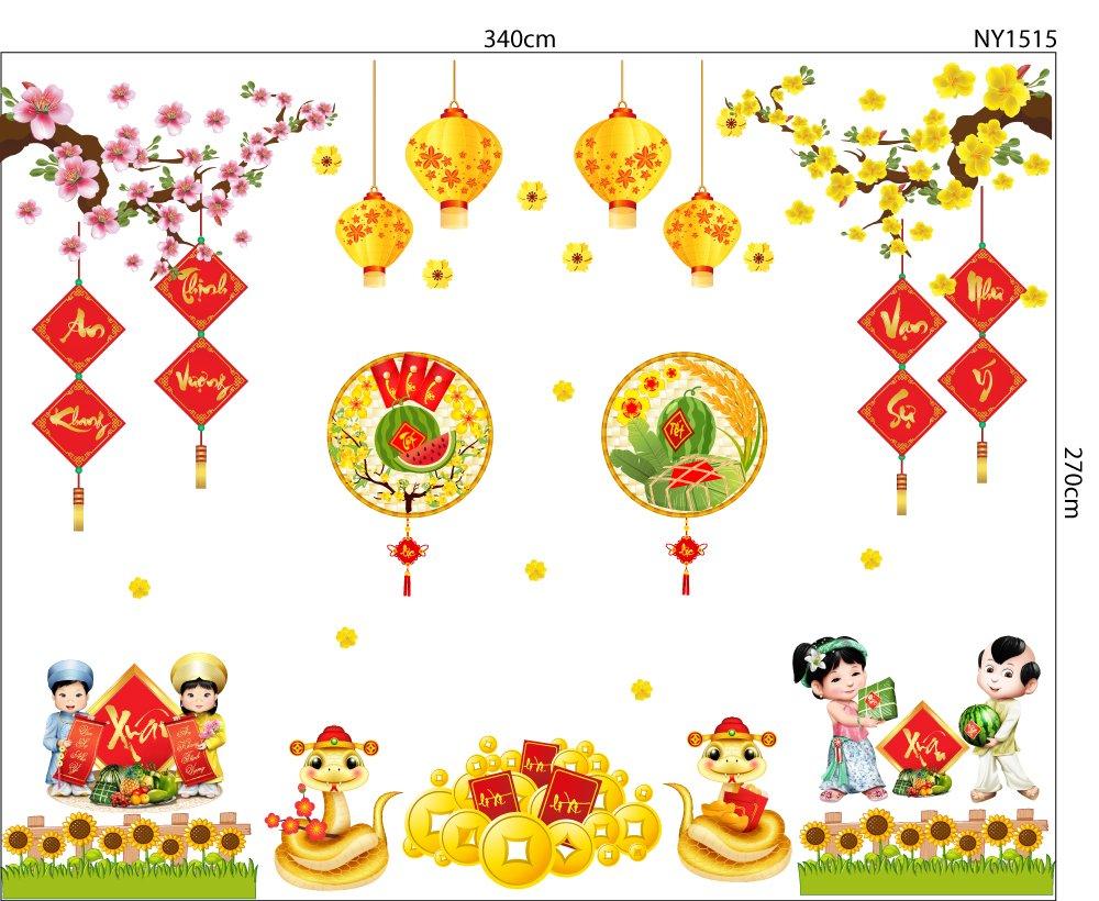 Combo Decal Trang Trí Tết An Khang Thịnh Vượng Vạn Sự Như Ý 2025