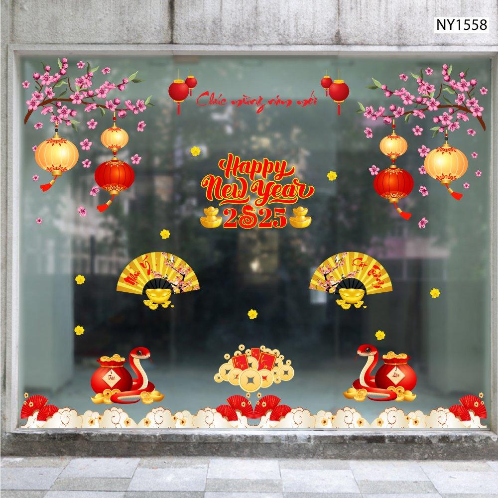 Combo Decal Trang Trí Ngày Tết Như Ý Cát Tường 2025