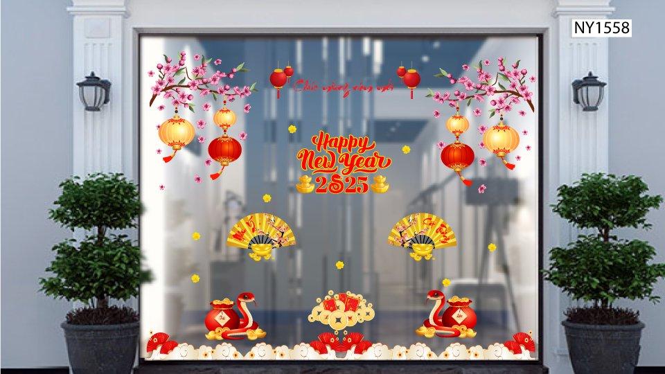 Combo Decal Trang Trí Ngày Tết Như Ý Cát Tường 2025