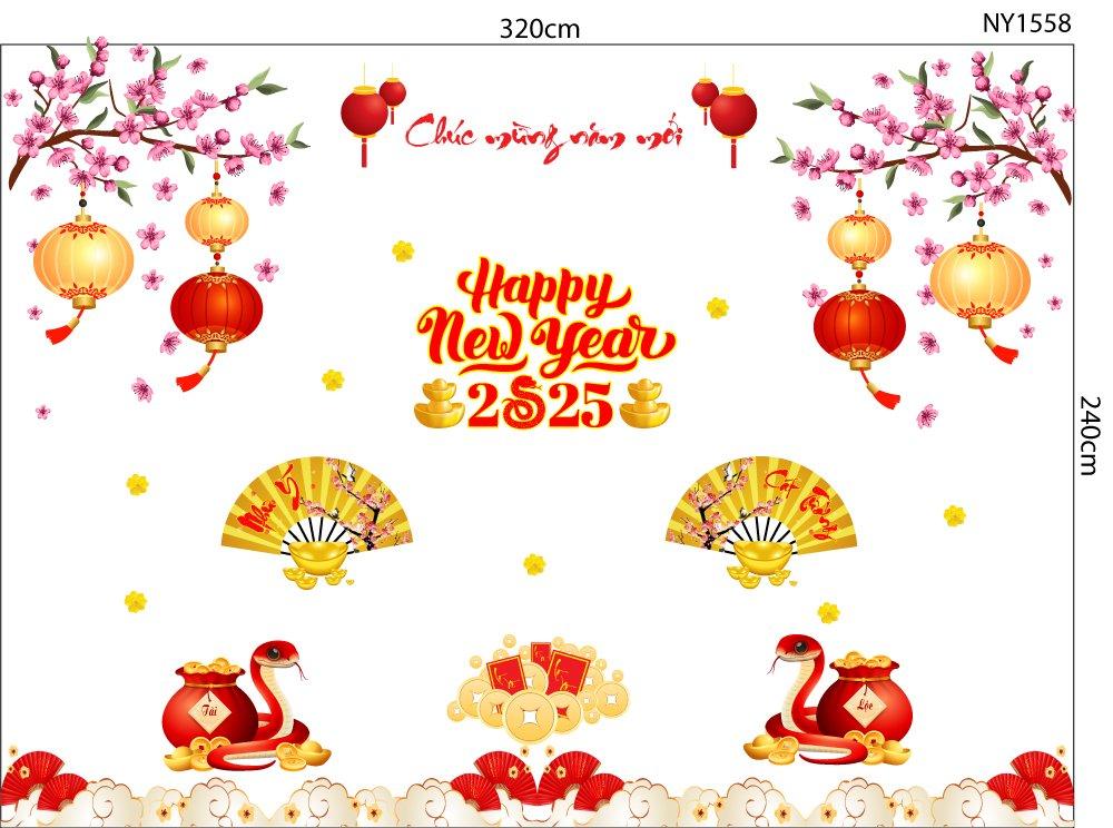 Combo Decal Trang Trí Ngày Tết Như Ý Cát Tường 2025