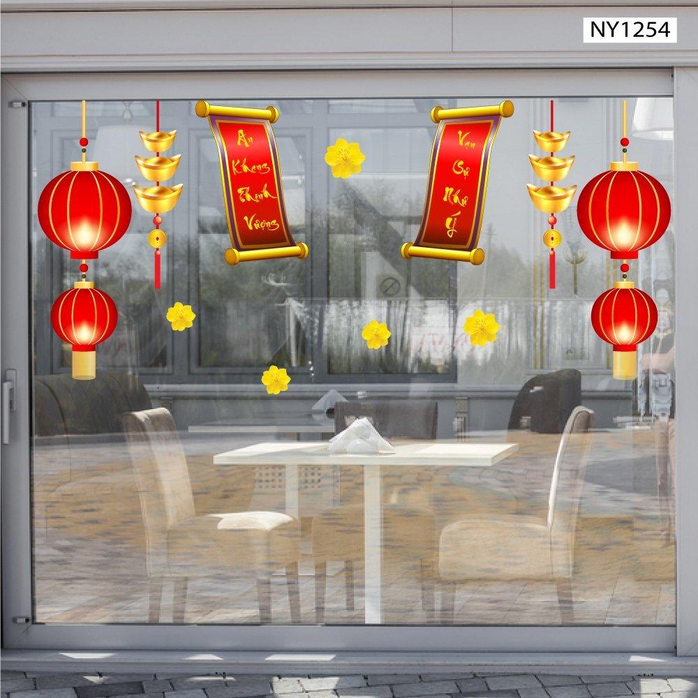 Combo Decal Trang Trí Tết Vui Đón Xuân Ất Tỵ An Khang Thịnh Vượng 2025