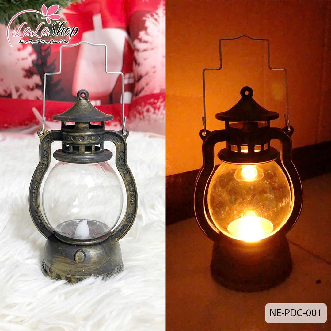 Combo 2 Đèn Dầu Cổ Điển Ánh Sáng Led Trang Trí Noel