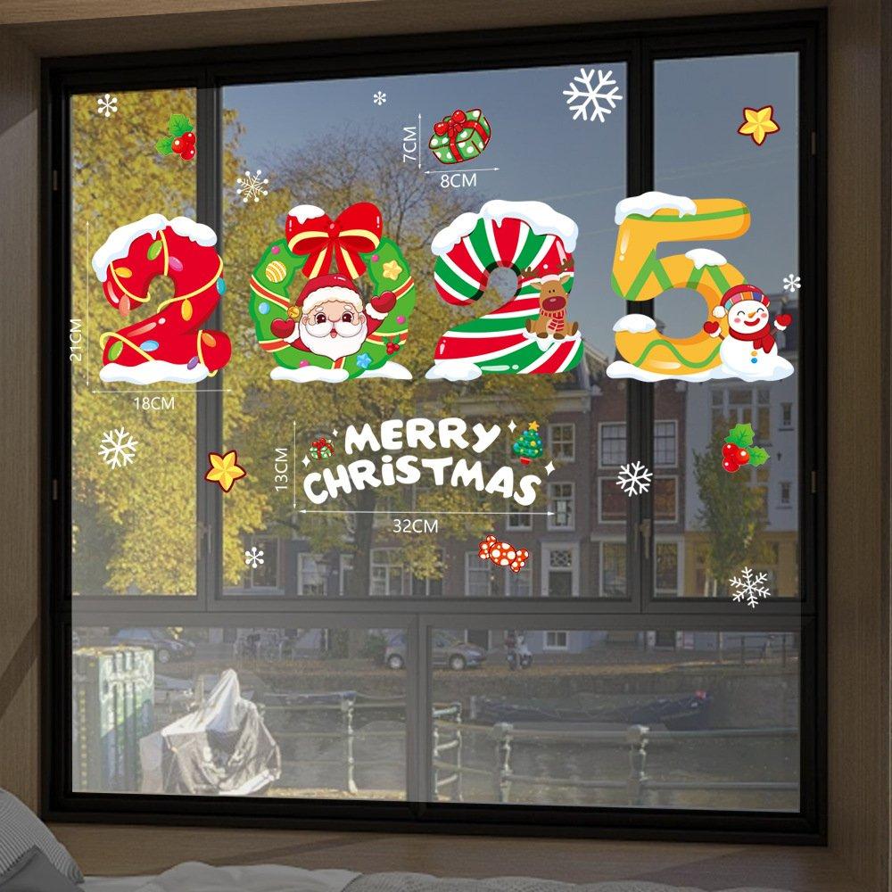 Decal tĩnh điện 2 mặt trang trí noel 2025 Merry Christmas