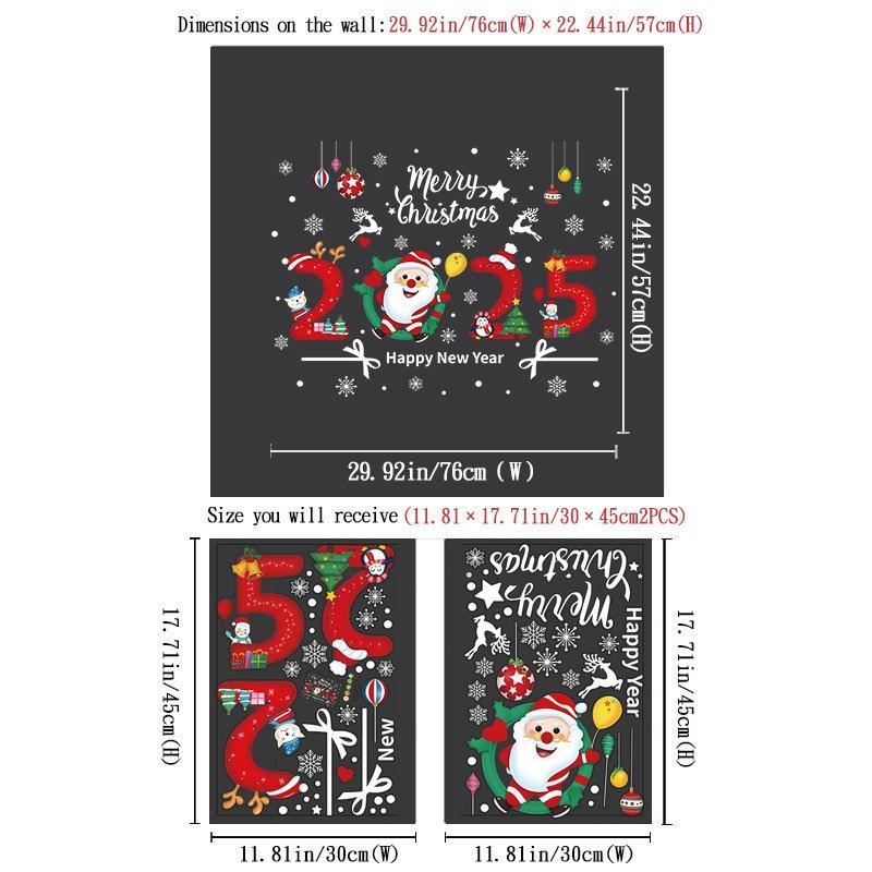 Decal tĩnh điện 2 mặt trang trí noel Ông Già Noel 2025