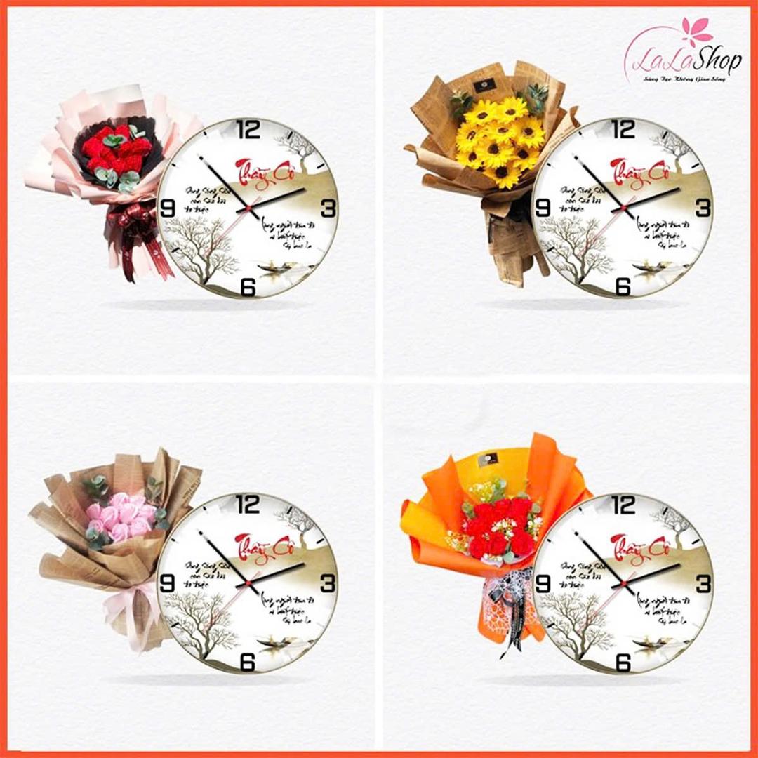 Combo đồng hồ kèm hoa sáp thơm cao cấp
