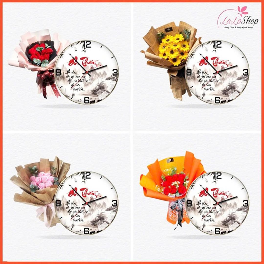 Combo đồng hồ kèm hoa sáp thơm cao cấp mẫu 6