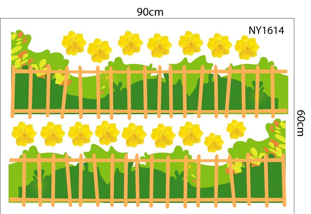 Decal Trang Trí Tết hàng rào chân tường