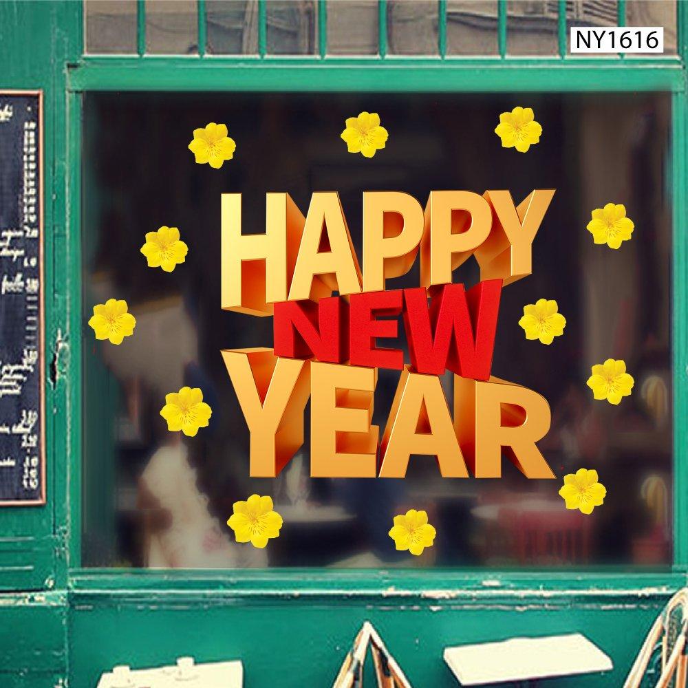 Decal Trang Trí Tết Happy New Year