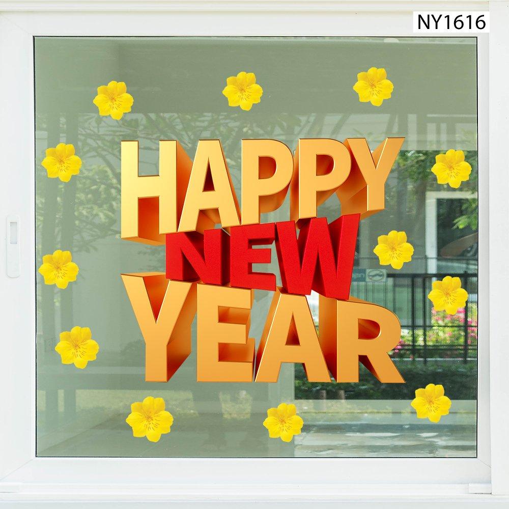 Decal Trang Trí Tết Happy New Year