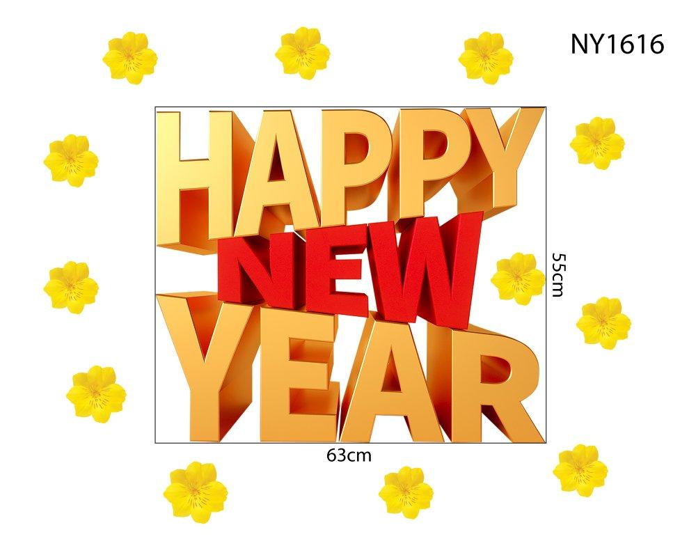 Decal Trang Trí Tết Happy New Year