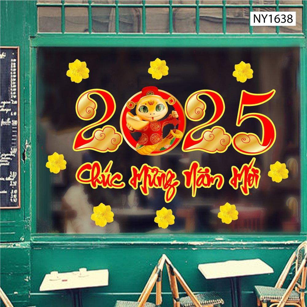 Decal Trang Trí Tết Chúc Mừng Năm Mới 2025