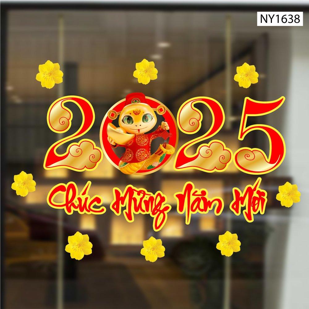 Decal Trang Trí Tết Chúc Mừng Năm Mới 2025