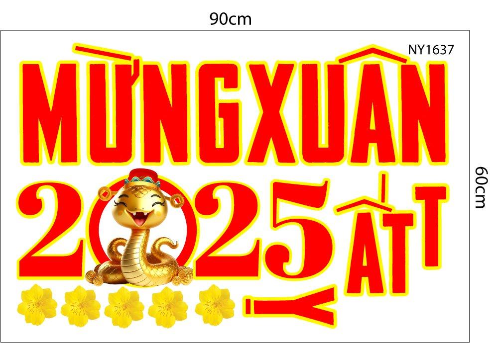 Decal Trang Trí Tết mừng xuân 2025 Ất Tỵ