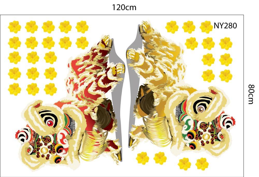 Combo Decal Trang Trí Tết Ất Tỵ Thần Tài mang lộc vào nhà