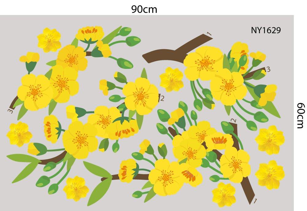 Combo Decal Trang Trí Tết Ất Tỵ bé đi chơi Xuân
