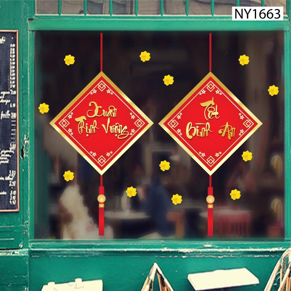 Decal Trang Trí Tết Xuân Thịnh Vượng Tết Bình An