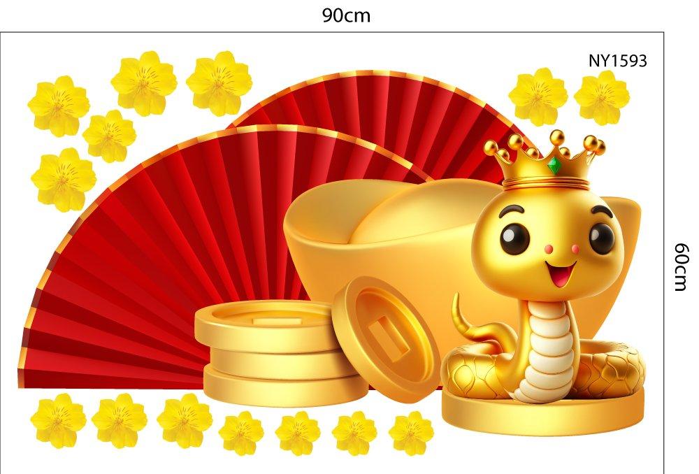 Combo Decal Trang Trí Tết Ất Tỵ Xuân Thịnh Vượng Tết Bình An