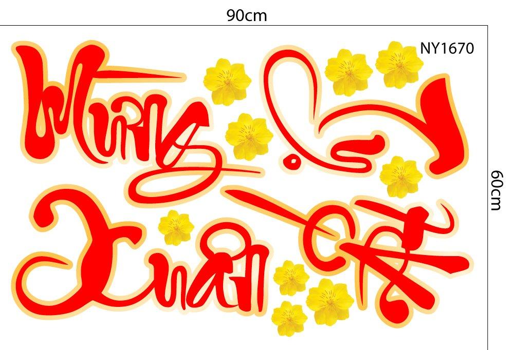 Combo Decal Trang Trí Tết Ất Tỵ Lì Xì Đỏ Chúc Xuân