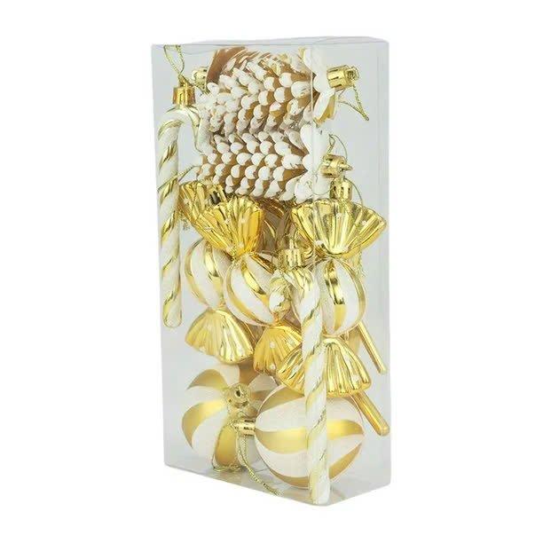 Hộp châu kẹo nhiều họa tiết treo trang trí noel