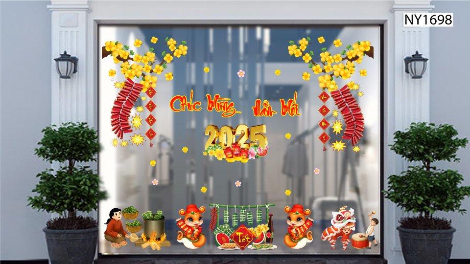 Combo Decal Trang Trí Tết Ất Tỵ gia đình sum vầy