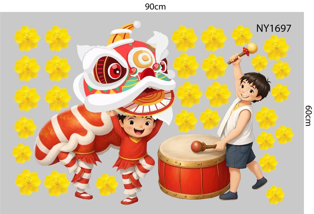Combo Decal Trang Trí Tết Ất Tỵ gia đình sum vầy