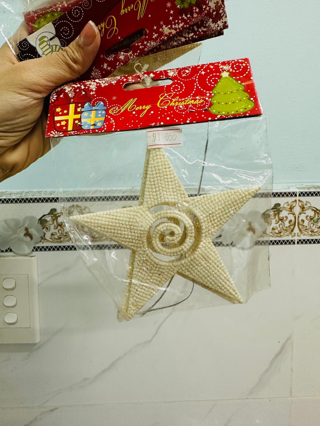 Set 2 Ngôi sao trắng treo trang trí noel