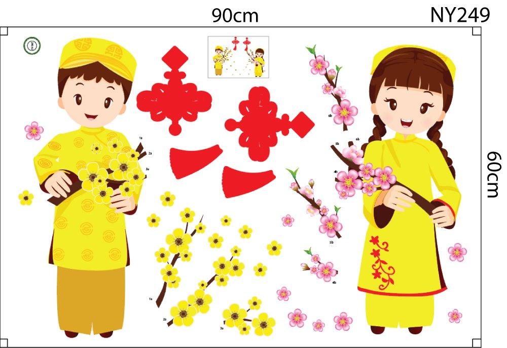 Combo Decal Trang Trí Tết Ất Tỵ chúc mừng xuân mới