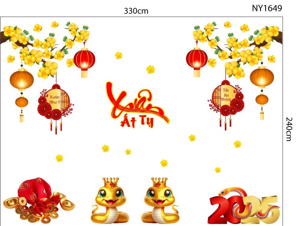 Combo Decal Trang Trí Tết Ất Tỵ Xuân Như Ý Tết An Khang