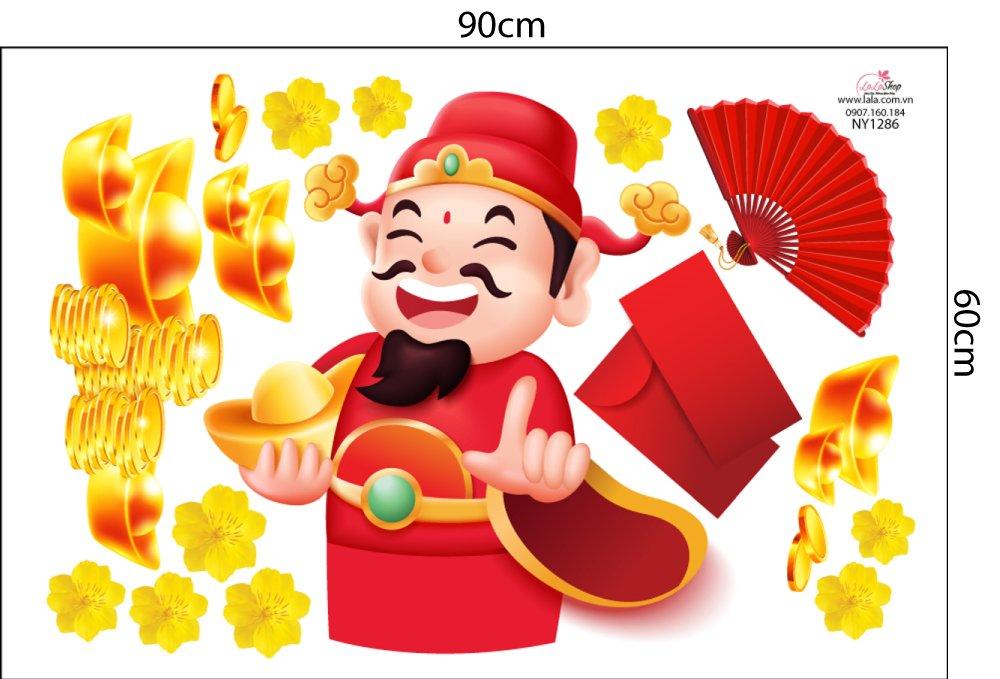 Combo Decal Trang Trí Tết Ất Tỵ rước lộc đón thần tài